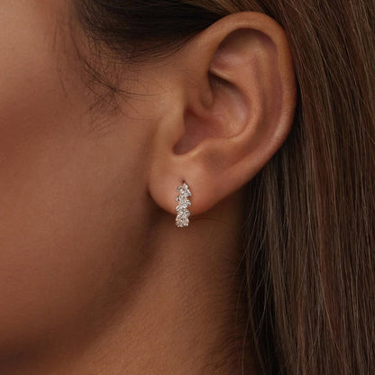 Sterling Silver Pavé Cubic Zirconia Earrings