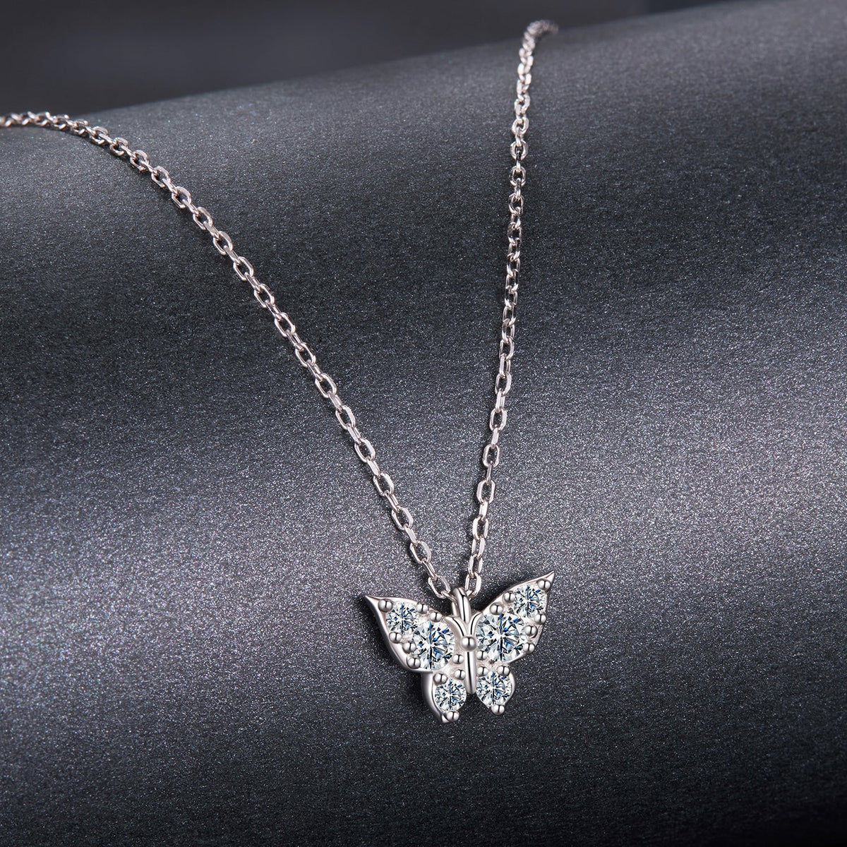 Sterling Silver Plated White Gold Moissanite Necklace