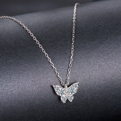 Sterling Silver Plated White Gold Moissanite Necklace