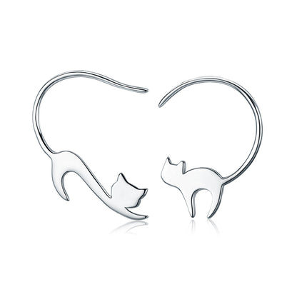 Sterling Silver Platinum Plated Drop Earrings