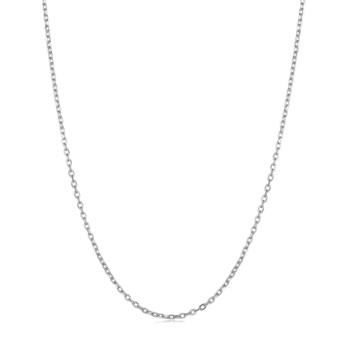 Sterling Silver Platinum Plated Adjustable Chain Necklace
