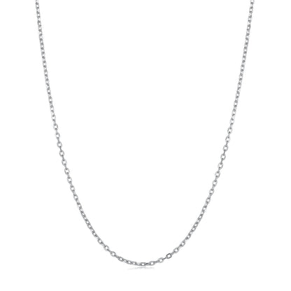 Sterling Silver Platinum Plated Adjustable Chain Necklace