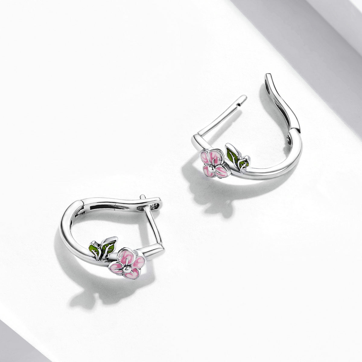 Sterling Silver Enamel Oxidized Earrings
