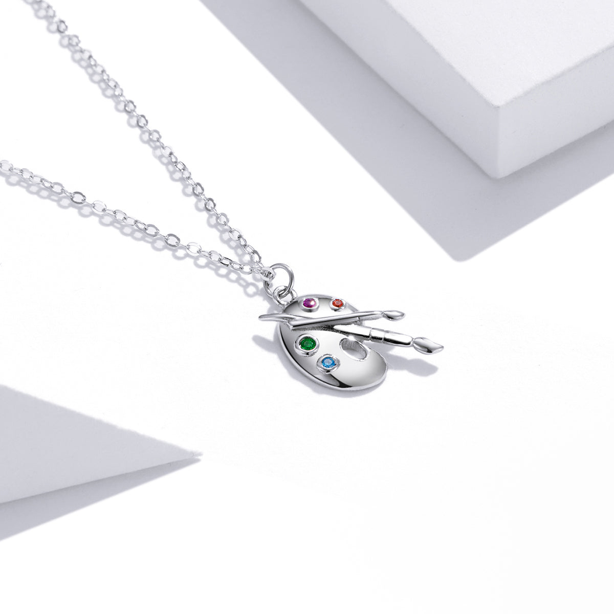 Sterling Silver Cubic Zirconia Adjustable Pendant Necklace
