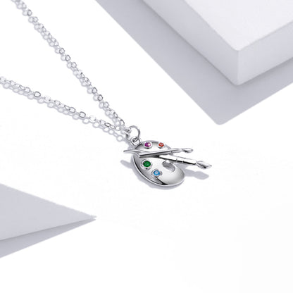 Sterling Silver Cubic Zirconia Adjustable Pendant Necklace