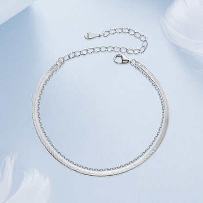 Sterling Silver White Gold Plated Bracelet