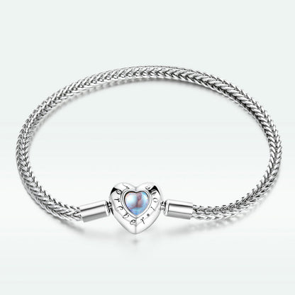 Sterling Silver Moonstone Charm Bracelet
