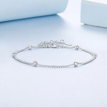 Sterling Silver & White Gold Plated Adjustable Bracelet