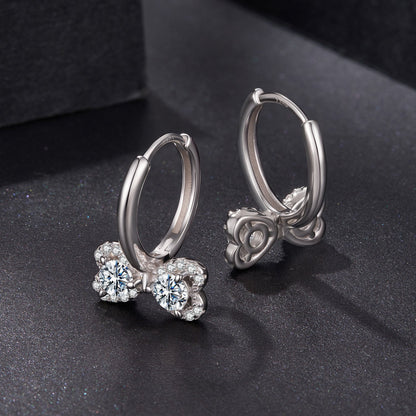 Sterling Silver Moissanite Pavé White Gold Plated Earrings