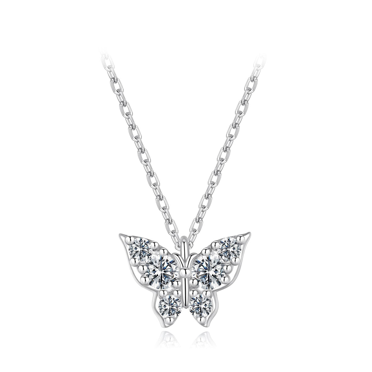 Sterling Silver Plated White Gold Moissanite Necklace