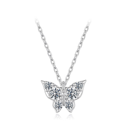 Sterling Silver Plated White Gold Moissanite Necklace