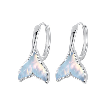 Sterling Silver Transparent Glass Drop Earrings