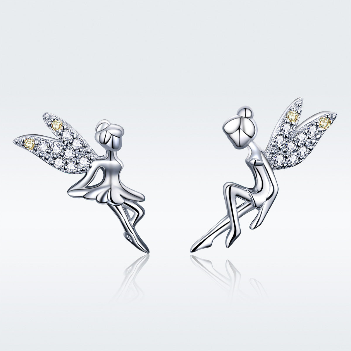 Sterling Silver Cubic Zirconia Pavé Stud Earrings