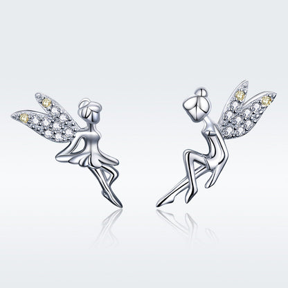 Sterling Silver Cubic Zirconia Pavé Stud Earrings