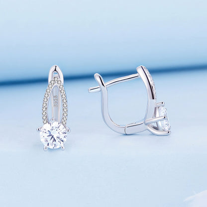 Sterling Silver CZ Pavé Earrings