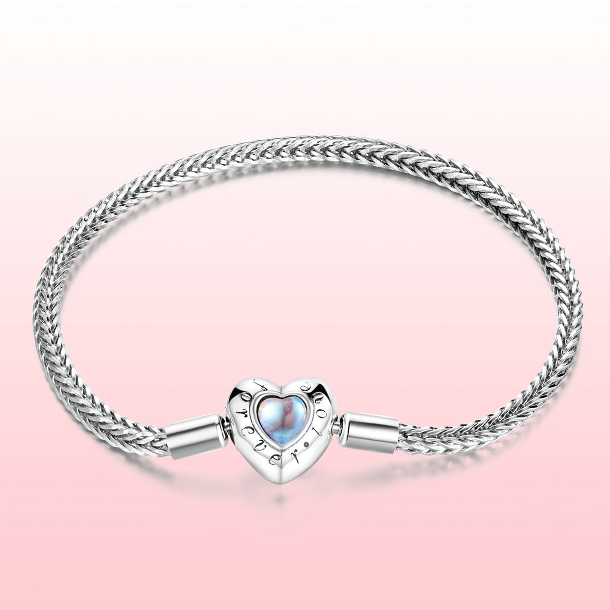 Sterling Silver Moonstone Charm Bracelet