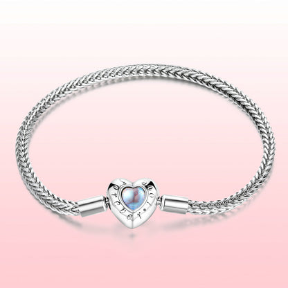 Sterling Silver Moonstone Charm Bracelet