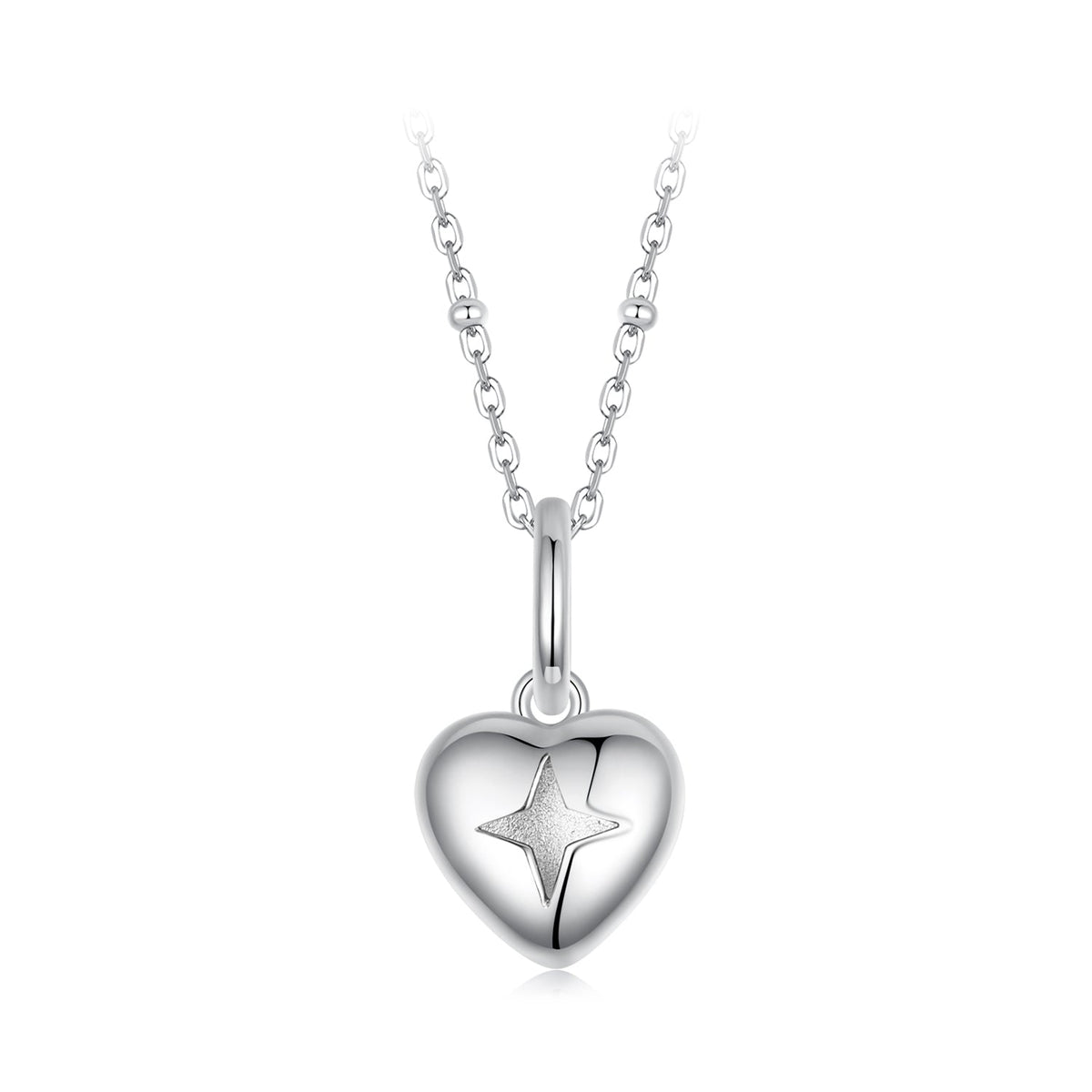 Sterling Silver White Gold Plated Pendant Necklace