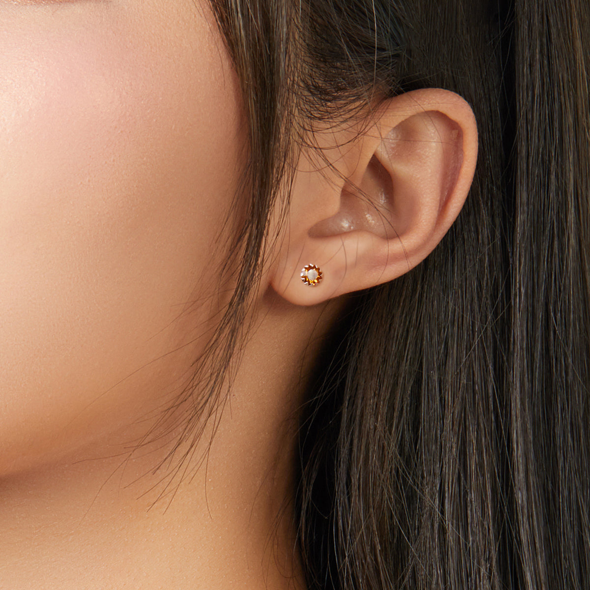 Sterling Silver Cubic Zirconia Pavé Stud Earrings