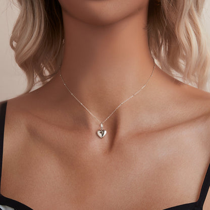 Sterling Silver White Gold Plated Pendant Necklace