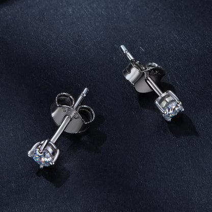 Sterling Silver Moissanite Stud Earrings