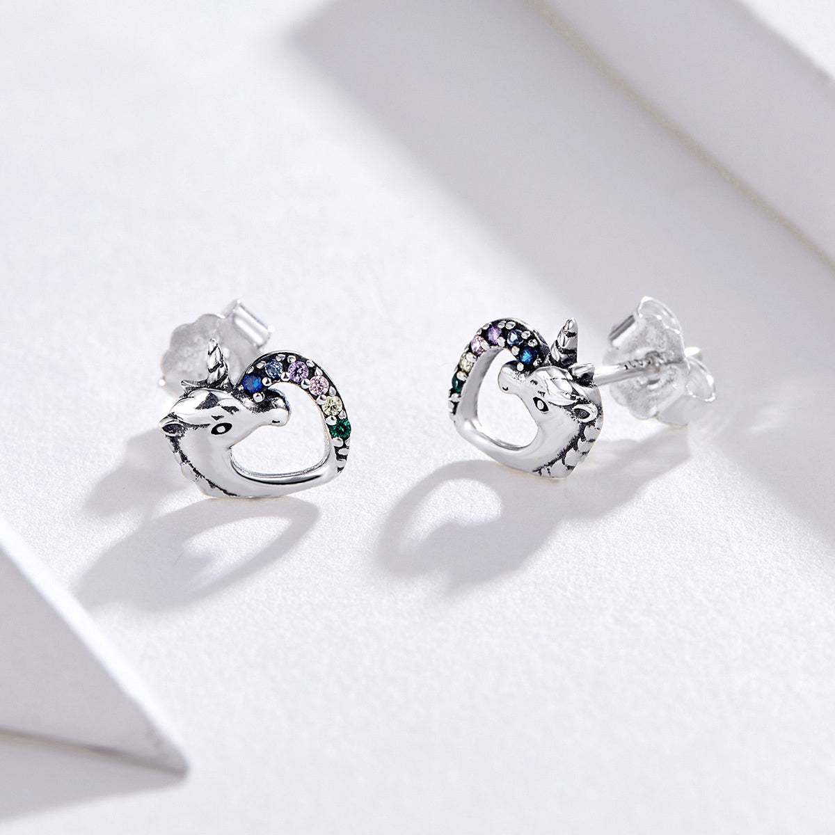 Sterling Silver Oxidized Pavé Cubic Zirconia Earrings