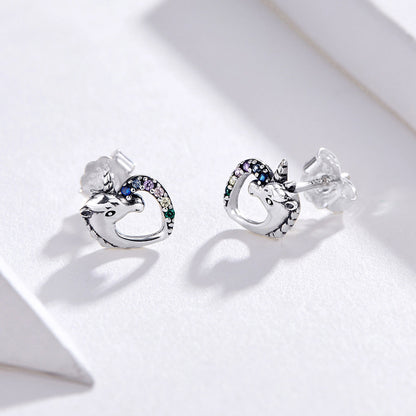 Sterling Silver Oxidized Pavé Cubic Zirconia Earrings