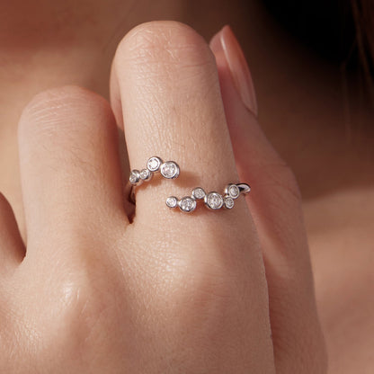 Sterling Silver Moissanite Channel Set Ring