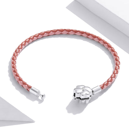Sterling Silver Oxidized Leather Bracelet