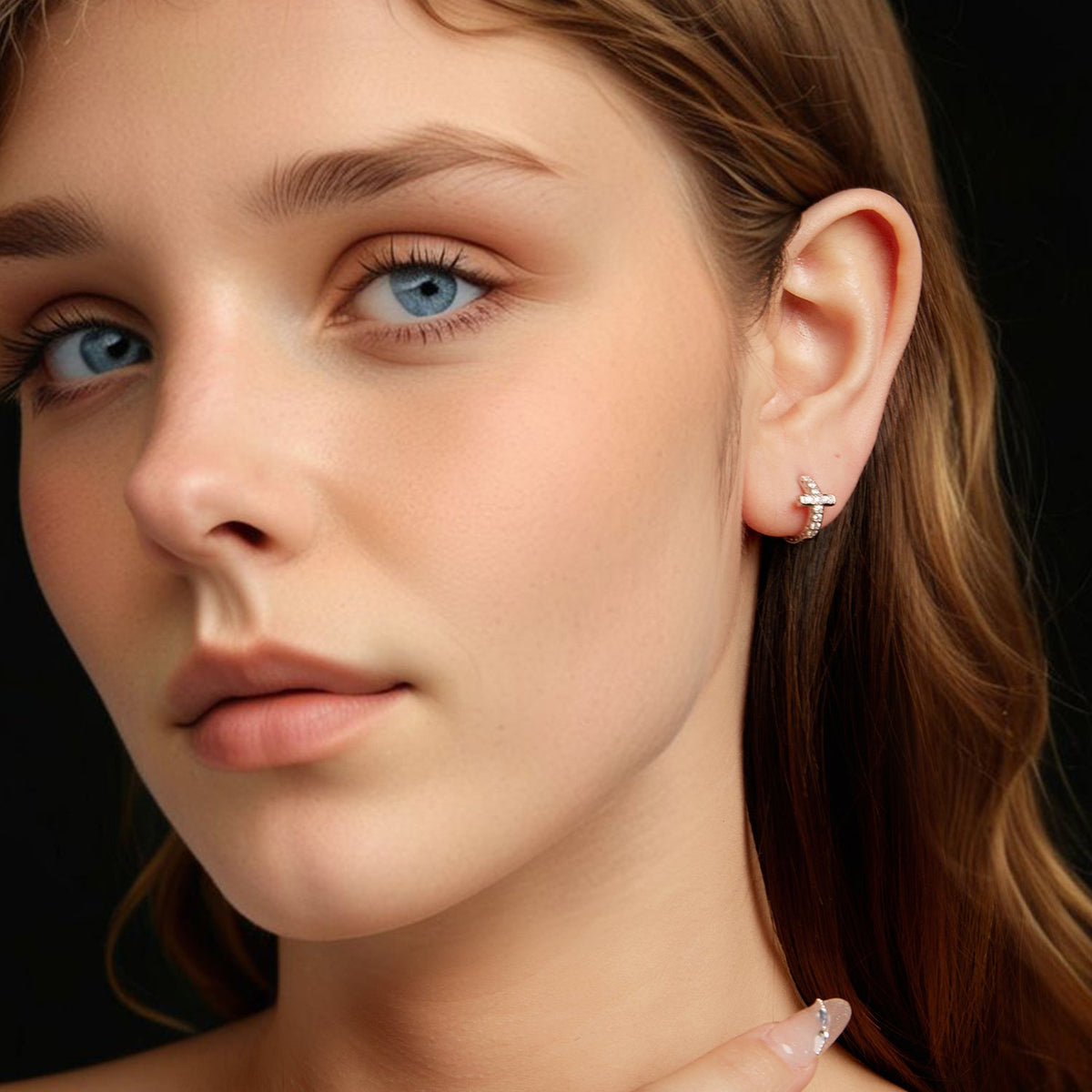 Sterling Silver Moissanite Hoop Earrings