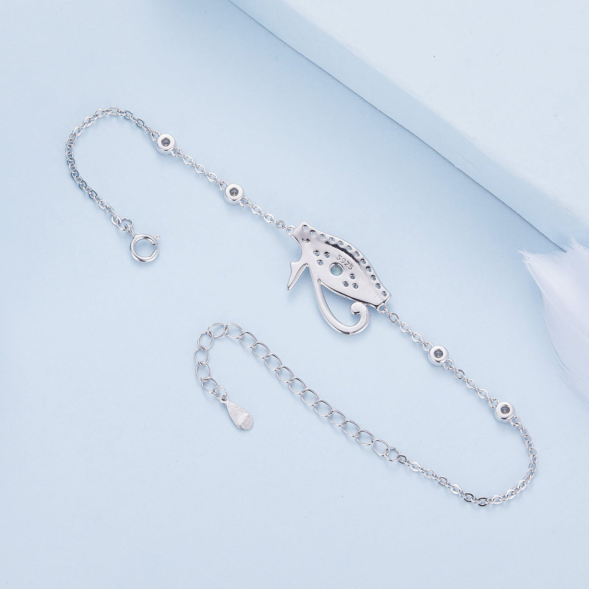 Sterling Silver Translucent Opal and CZ Pavé Bracelet