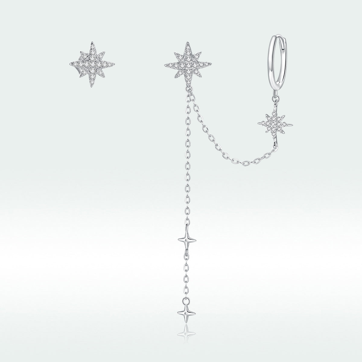 Sterling Silver Cubic Zirconia Pavé Drop Earrings