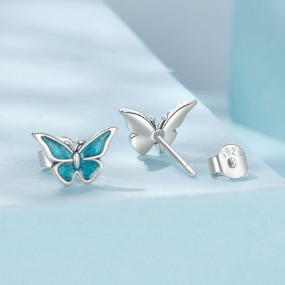 Sterling Silver Oxidized Enamel Earrings