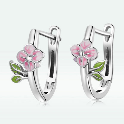 Sterling Silver Enamel Oxidized Earrings