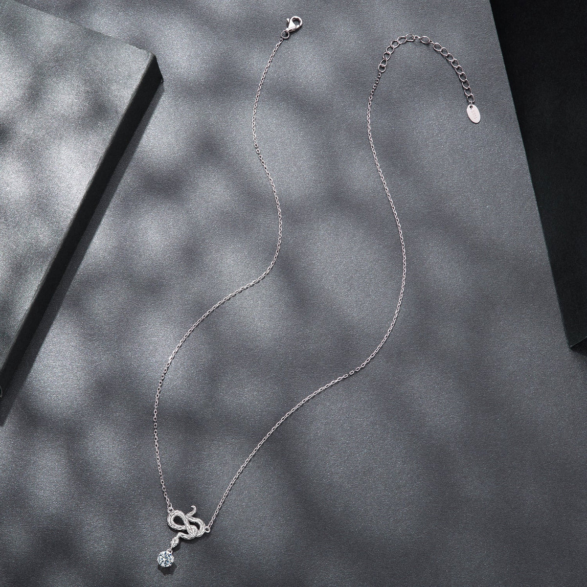Sterling Silver Moissanite and CZ Pavé Necklace
