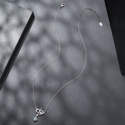 Sterling Silver Moissanite and CZ Pavé Necklace