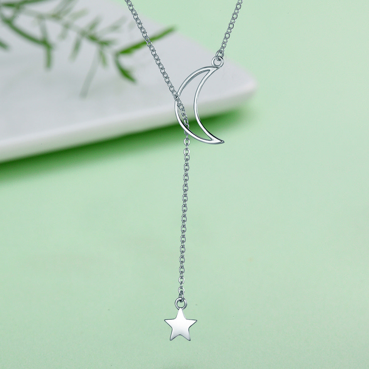 Sterling Silver Moon Pendant Necklace