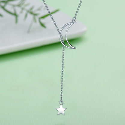 Sterling Silver Moon Pendant Necklace