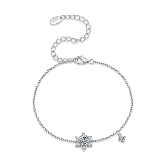 White Gold Plated Sterling Silver Moissanite Bracelet
