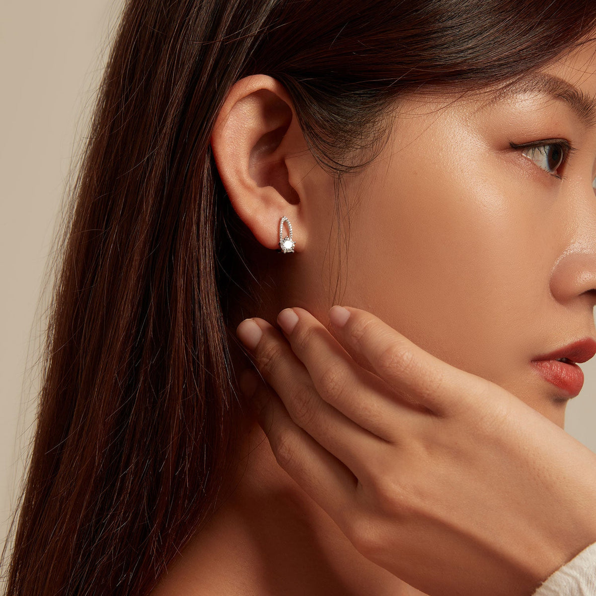 Sterling Silver CZ Pavé Earrings