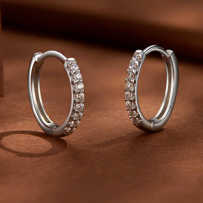 Sterling Silver Moissanite Hoop Earrings