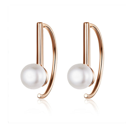 Sterling Silver Rose Gold Plated Bead Earrings
