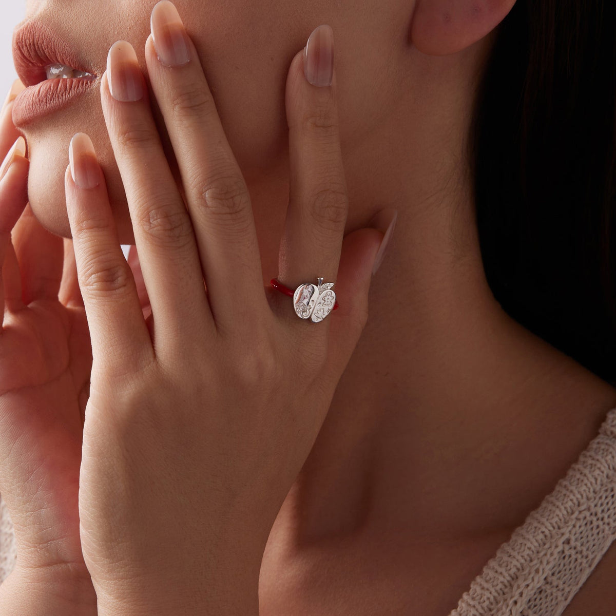 Sterling Silver Enamel Pavé Cubic Zirconia Ring