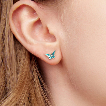 Sterling Silver Oxidized Enamel Earrings