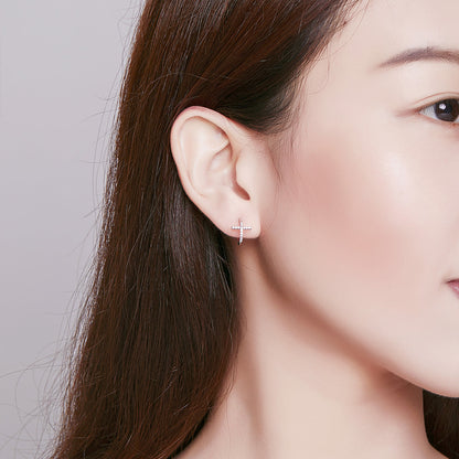 Sterling Silver Pavé Cubic Zirconia Earrings