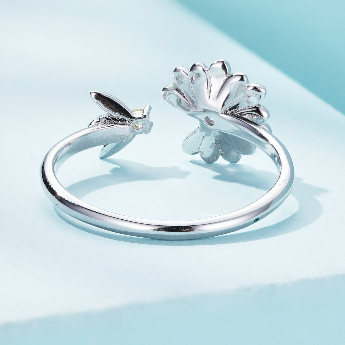 Sterling Silver Enamel Cubic Zirconia Ring