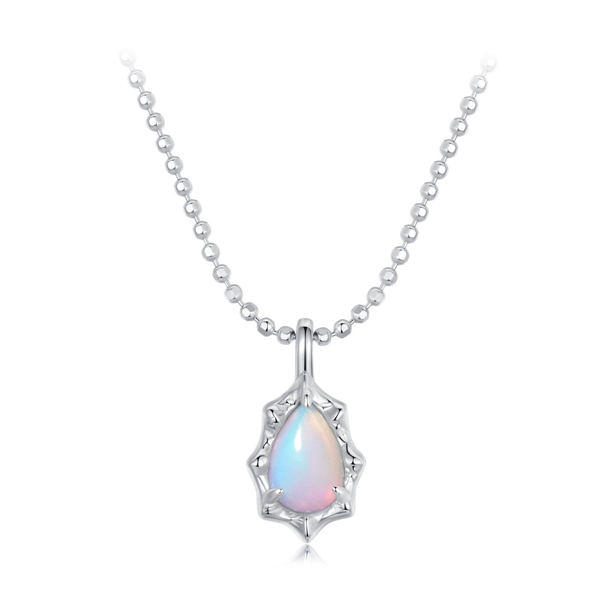 Sterling Silver Synthetic Opal Pendant Necklace