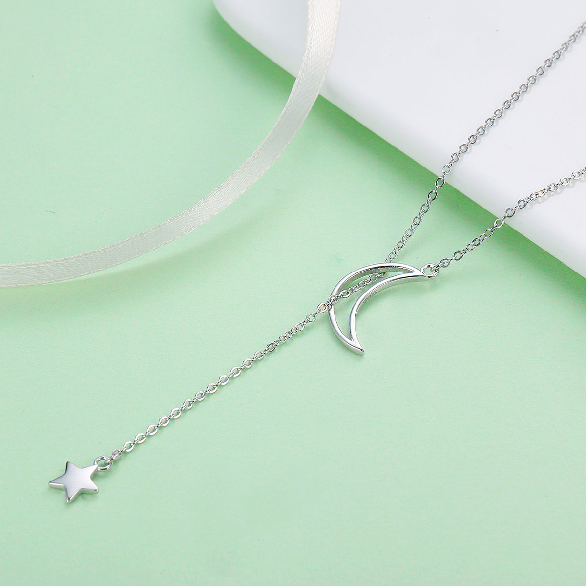 Sterling Silver Moon Pendant Necklace
