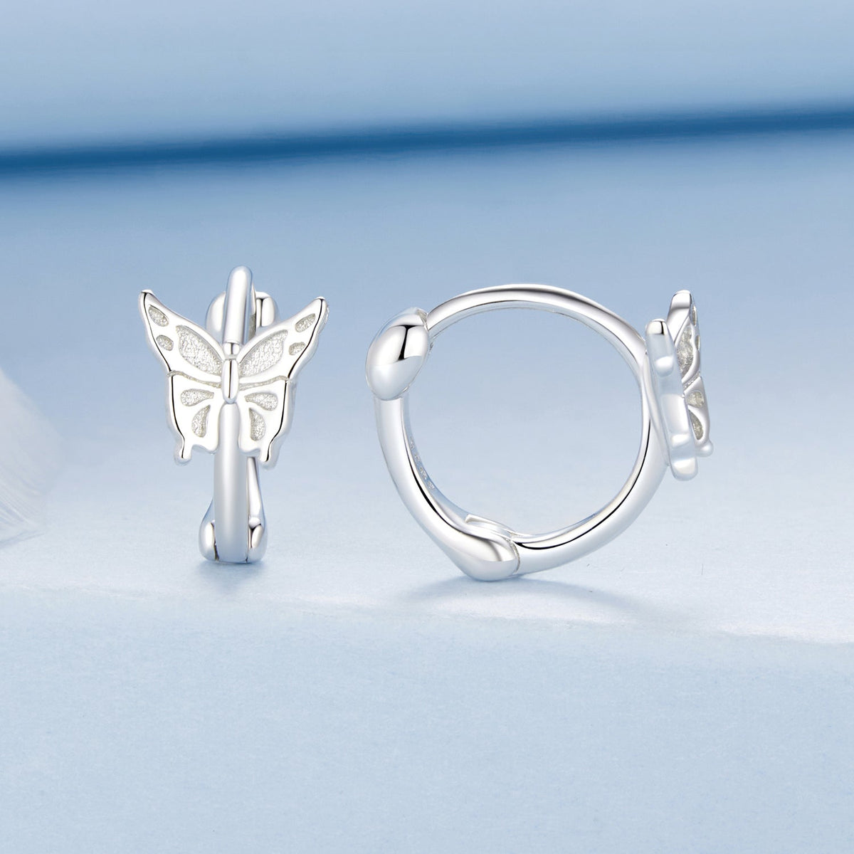 Sterling Silver White Gold Plated Earrings