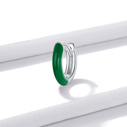 Sterling Silver Enamel Stud Earrings